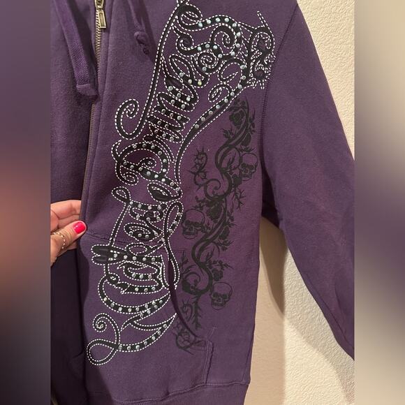 Disney Parks Evil Queen Villain Snow White Purple Embellished Zip Jacket XL - Picture 4 of 8